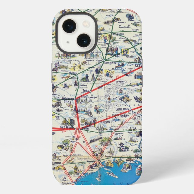 Coque iPhone Carte de système d'American Airlines (Verso)
