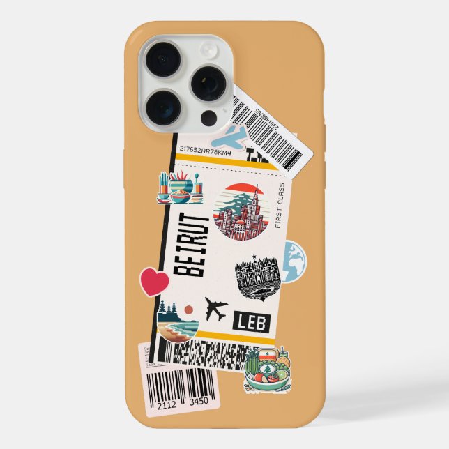 COQUE iPhone CARTE D'EMBARQUEMENT BEYROUTH LIBAN  (Verso)