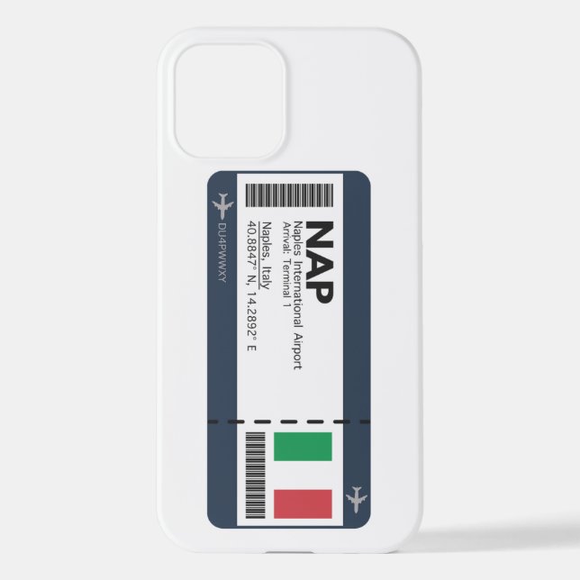 Coque iPhone Carte d'embarquement NAP Naples - Billet Naples (Verso)