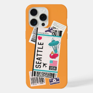COQUE iPhone 15 PRO MAX CARTE D'EMBARQUEMENT SEATTLE ÉTATS-UNIS