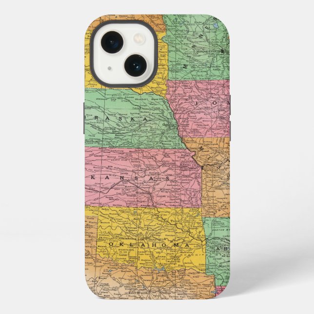 Coque iPhone Carte des États-Unis 3 (Verso)