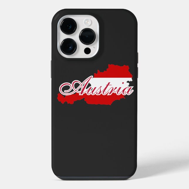 Coque iPhone carte du drapeau de l'Autriche (Verso)