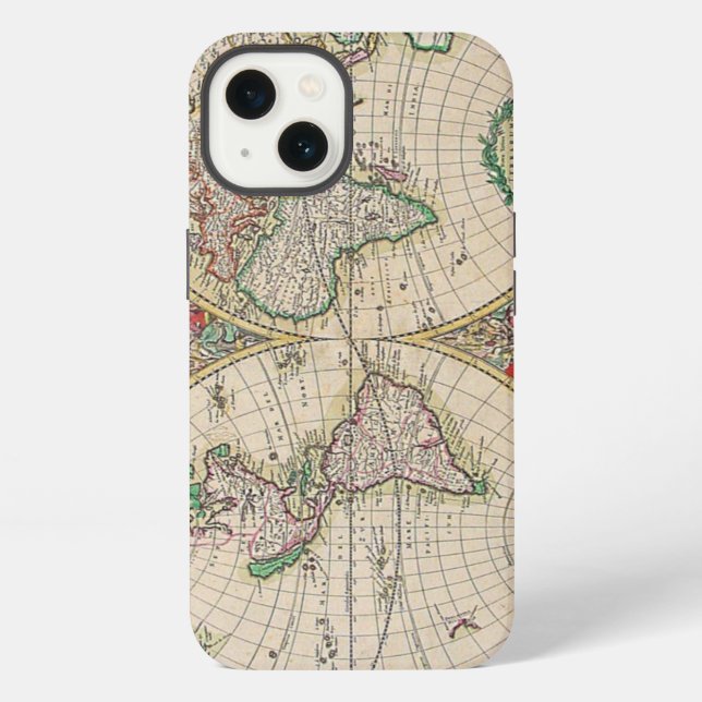 Coque iPhone Carte du monde antique (Verso)