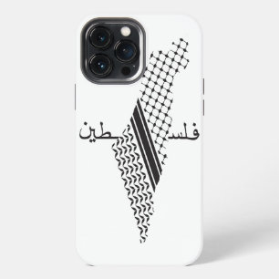 Etui iPhone 13 Pro Max Carte du Motif de la Palestine Keffiyeh