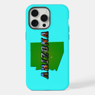 Coque iPhone 15 Pro Max Carte et texte d'image de l'Arizona