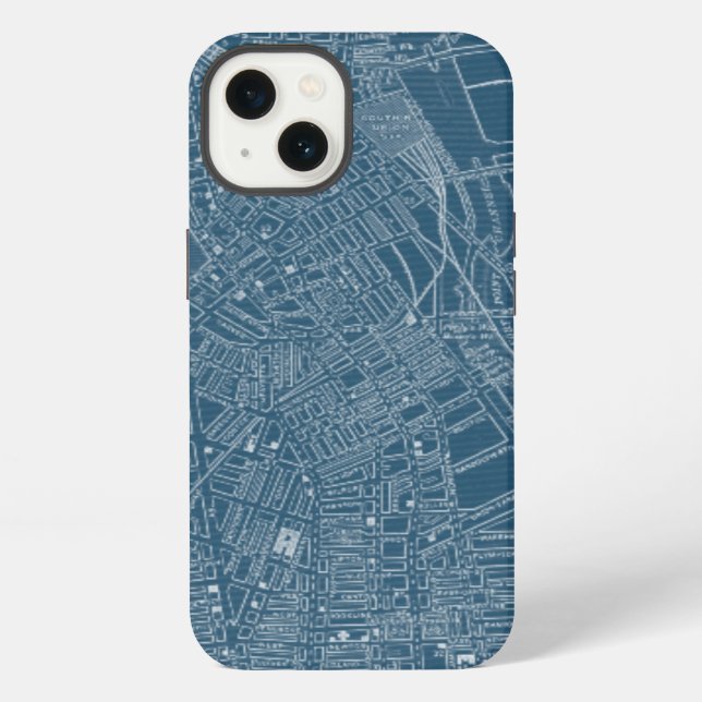 Coque iPhone Carte graphique de Boston (Verso)