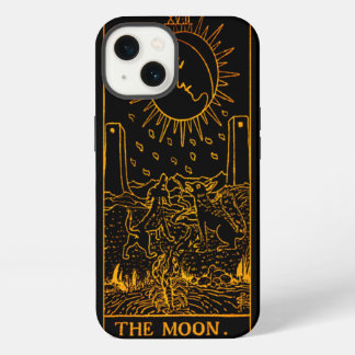 Etui iPhone 13 Carte Moon Tarot | Or Et Noir | Major Arcan