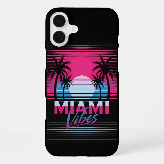 Coque iPhone Carte postale de l'ambiance de Miami (Verso)
