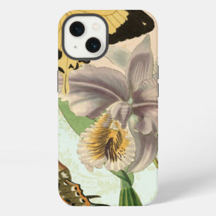 Etui iPhone 13 Carte postale vintage avec papillons et fleurs