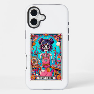 Coque iPhone 16 Plus Carte Tarot de professeur d'art