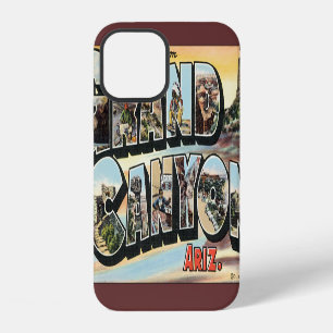Coque iPhone 12 Cartes de voyage vintage Salutations du Grand Cany