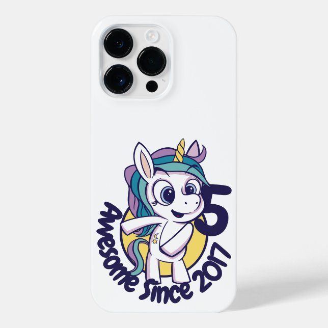 Coque iPhone CARTOON UNICORN D'ANNIVERSAIRE customisé (Verso)