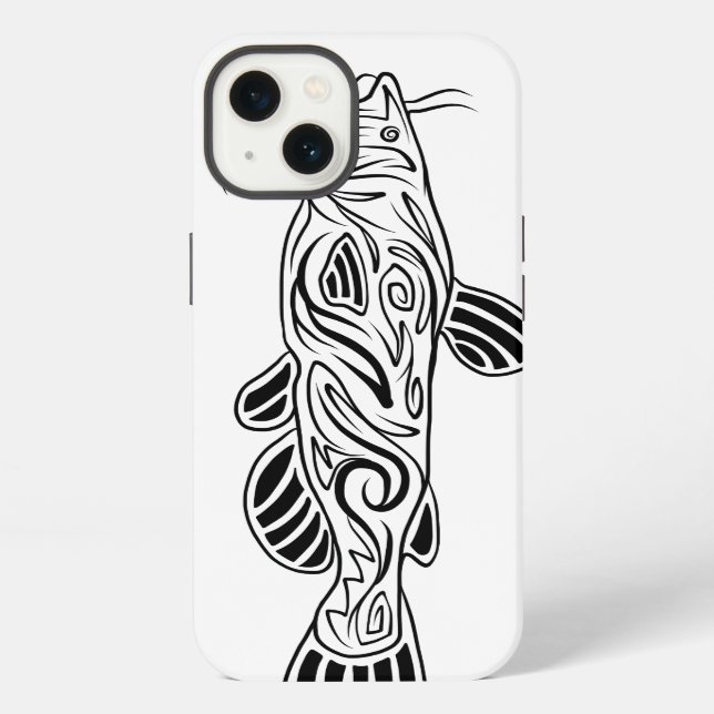 Coque iPhone Cas abstrait de l'iPhone 6 de poisson-chat (Verso)