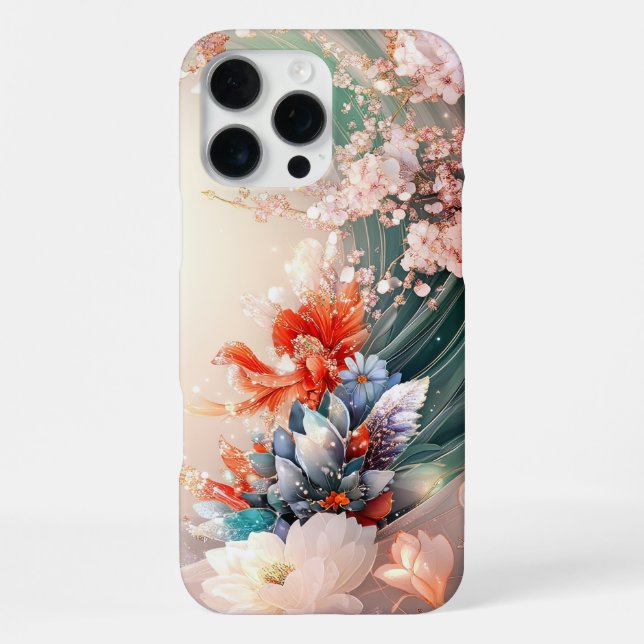 Coque iPhone Cascade florale enchantée (Verso)