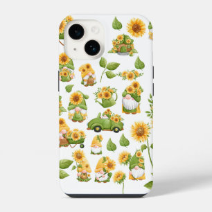 Coque Pour iPhone 14 Case de téléphone tournesol Gnome Spring