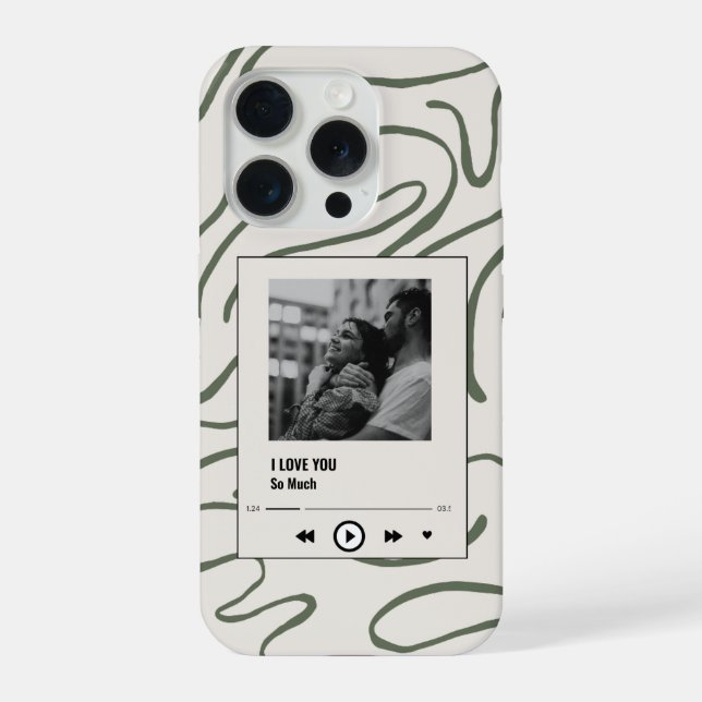 Coque iPhone Casque photo personnalisée Je t'aime Cadeau (Verso)