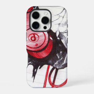 Coque iPhone 16 Pro Casque rouge crâne rythmique Dark Art Designer Ho
