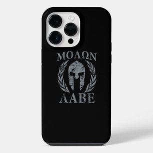 Coque Pour Pour iPhone 14 Pro Max Casque spartiate Molon Labe Lauriers