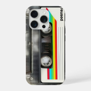 Coque iPhone 15 Pro Cassette Audio Transparente Mixtape Rétro Années 8