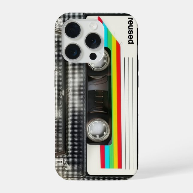 Coque iPhone Cassette Audio Transparente Mixtape Rétro Années 8 (Verso)