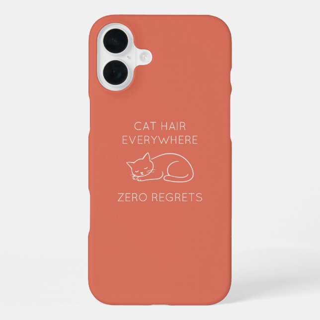 Coque iPhone Cat hair everywhere zero regrets (Verso)