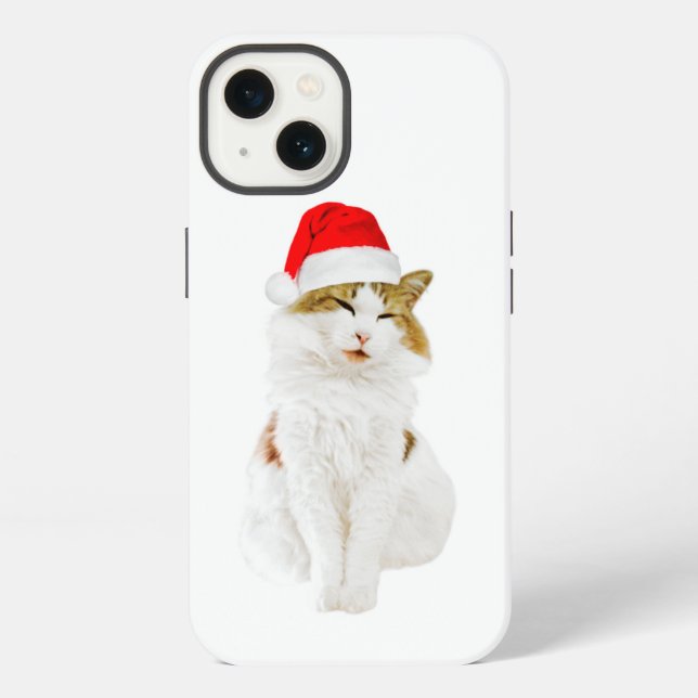 Coque iPhone Cat with Santa's Hat Case-mate iPhone Case (Verso)