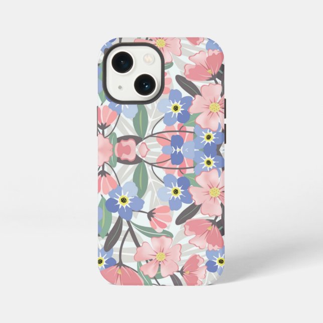 Coque iPhone Cath Kidston Londres Design fleurs bleues (Verso)