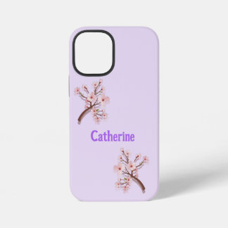 Coque iPhone 12 Mini Catherine Sakura Branche de Fleur de Cerisier Cœur