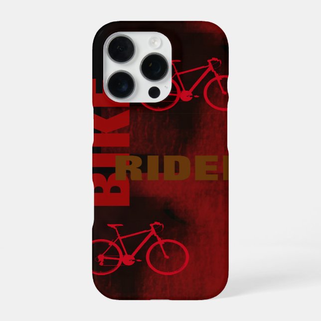 Coque iPhone Cavalier à vélo rouge (Verso)