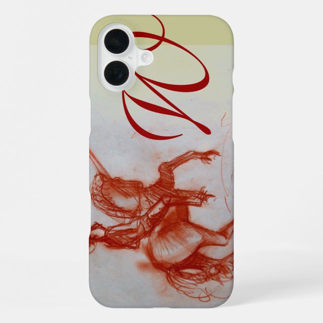 Coque iPhone CAVALIER FLORENTIN À CHEVAL monogramme (Verso)
