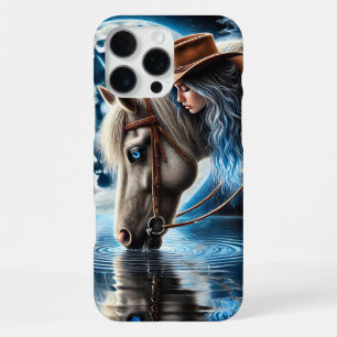 Coque iPhone 16 Pro Max Cavalier Girl au Repos Tranquille au Bord du Lac a