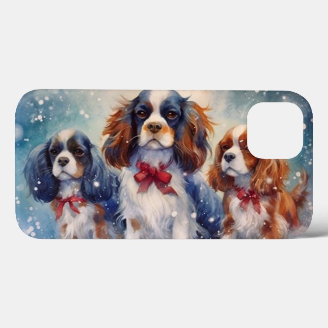 Coque iphone Cavalier King Charles Puppies (Verso (horizontal))