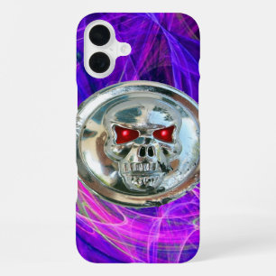Coque iPhone 16 Plus CAVALIERS DE CRÂNE Rose Bleu Violet Tourbillons Fr