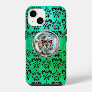 COQUE POUR iPhone 14 CAVALIERS DE LA MORT TEAL TURQUOISE BLEU DAMASQUIN