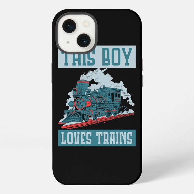 Coque iPhone Ce Garçon Aime Les Trains Wagon Train (Verso)