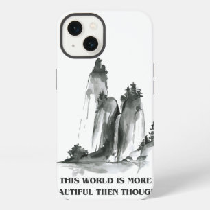 Etui iPhone 13 "Ce Monde est Plus Beau" Téléphone Aquarelle