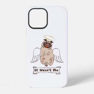 Coque iPhone 12 Ce n'était pas moi ange pug citation drôle Case-Ma