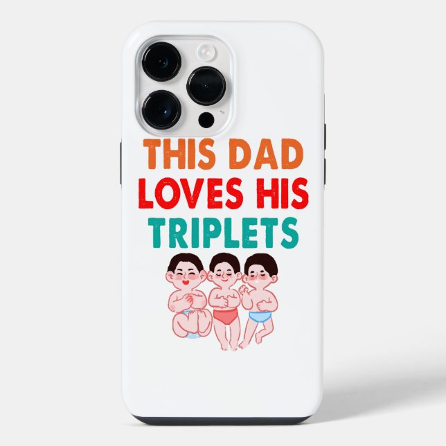 Coque iPhone Ce papa aime ses triplés (Verso)