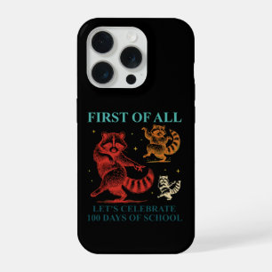 Coque iPhone 15 Pro Célébrons les 100 Jours d'École Raton Laveur Migno