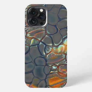 Etui iPhone 13 Pro Max Cellules grises brûlées avec taché à or doux lumiè