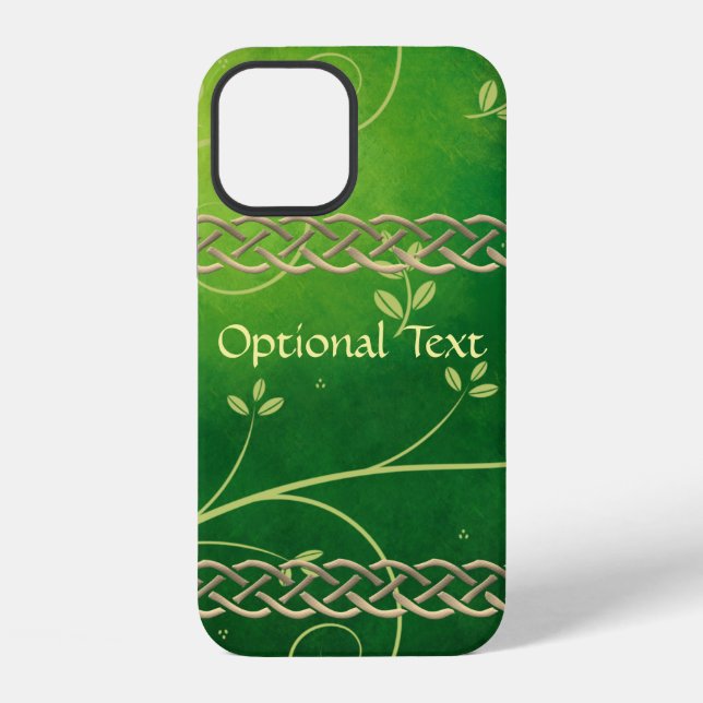 Coque iPhone Céltic Green Knots & Feuilles (Verso)
