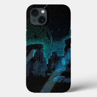 Etui iPhone 13 Celtic Stonehenge, Moon & Stars Astronomy Royaume-