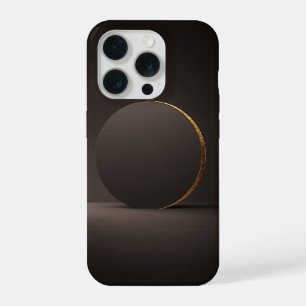 Coque iPhone 15 Pro Cercle doré abstrait d'art de luxe minimaliste som