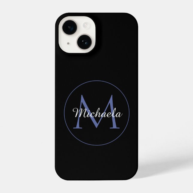 Coque iPhone Cercle minimal moderne nom initial monogramme mode (Verso)