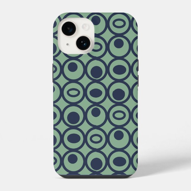 Coque iPhone Cercles bleus en cercles (Verso)