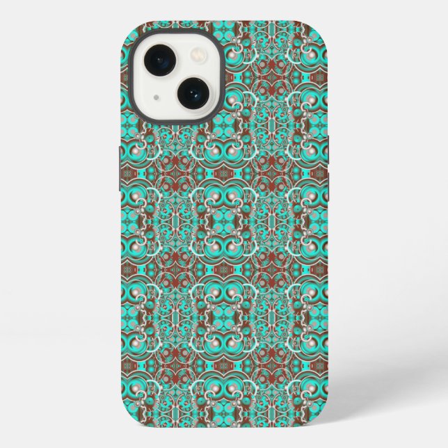 Coque iPhone Cercles célestes circulaires concentrés (Verso)