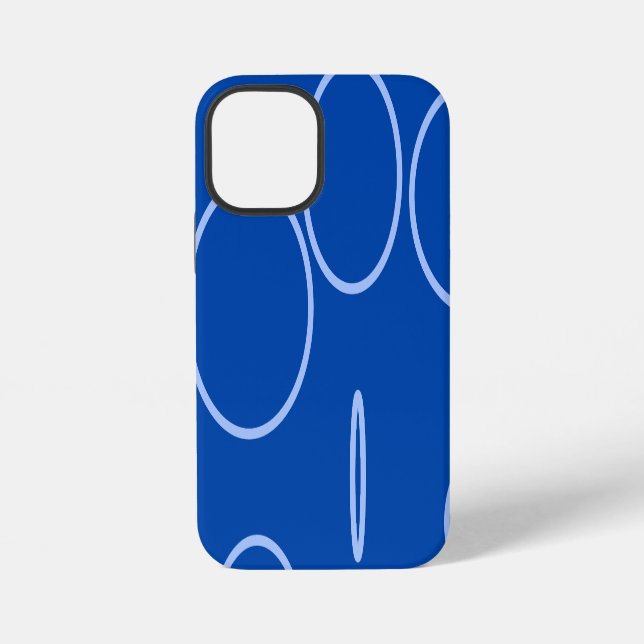 Coque iPhone Cercles et boucle sur boîtier de téléphone bleu (Verso)