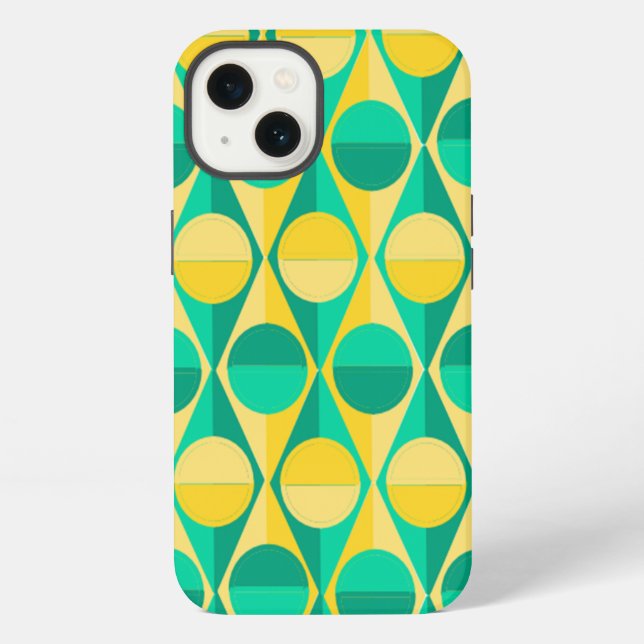 Coque iPhone Cercles et Triangles Art Déco (Verso)