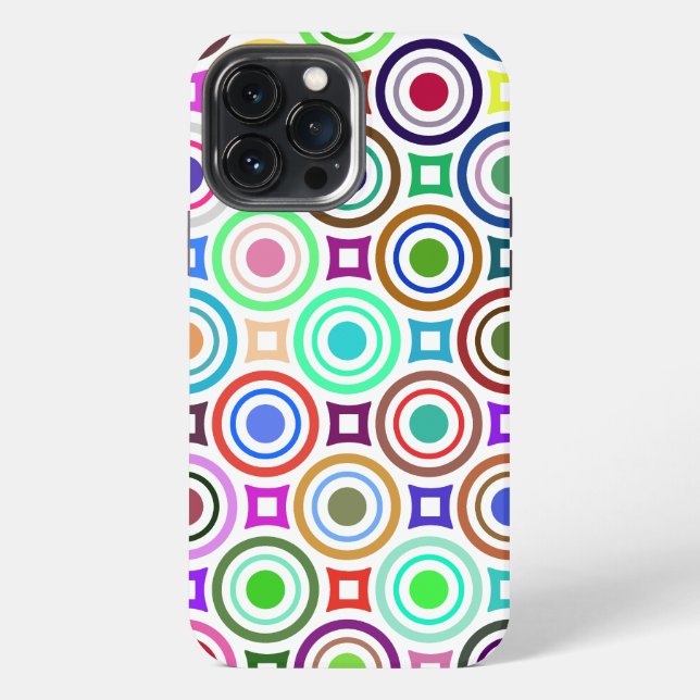 Coque iPhone Cercles géométriques colorés abstraits (Verso)