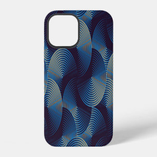 Coque iPhone 12 Cercles métalliques illusion optique, patte transp